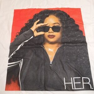 H.E.R. T Shirt Unisex XL Short Sleeve Graphic TEE R&B Music Shirt FLAWED?